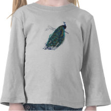 Blue Peacock with beautiful tail feathers Tee Shirt