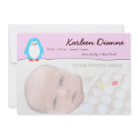 Blue Penguin Pink Sky Birth Announcement