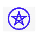 Blue Pentacle Pentagram Post Card