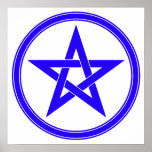 Blue Pentacle Pentagram Posters