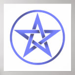 Blue Pentagram Pentacle Posters