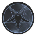 Blue Pentagram Round Stickers