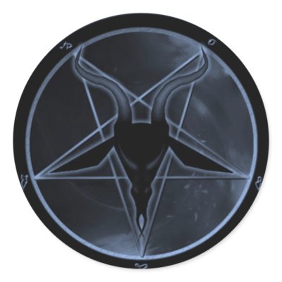 Blue Pentagram Round Stickers by youresostrange