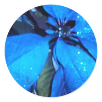 Blue Petals Round Stickers