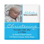 Blue Photo Christening or Baptism Invitation Magnets