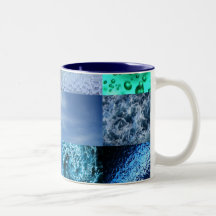Blue Photo Collage Coffee Mugs