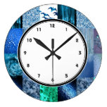 Blue Photography Collage clock with numbers