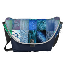 Blue Photography Collage Courier Bags