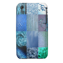 Blue Photography Collage iPhone 3 Case-Mate Cases