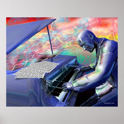 Blue Piano Poster by Rick_Borstelman
