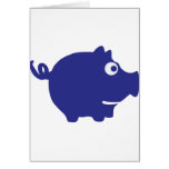 blue piggy bank icon greeting card