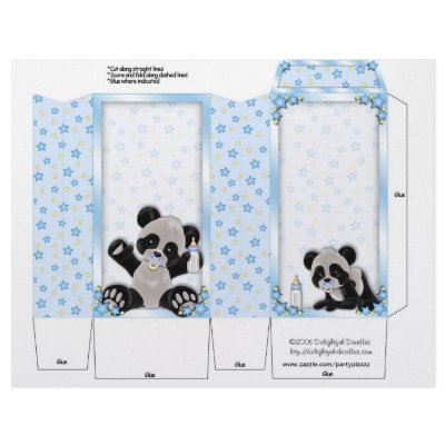 Blue Pinch Box Party Favours Panda bear Baby Showe by partypizazz