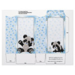 Blue Pinch Box Party Favours Panda bear Baby Showe flyers