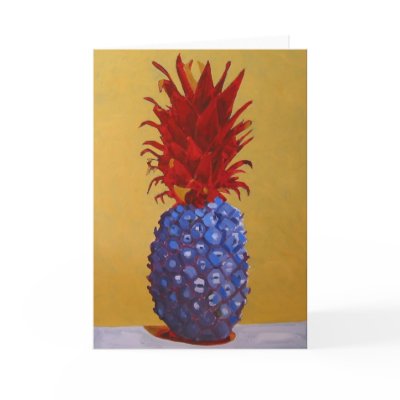 Blue Pineapple Greeting Card / Invitation by edmarion99