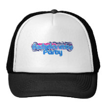 blue pink bachelorette wedding bridal shower party trucker hat