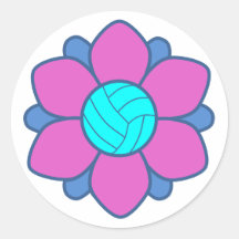 Blue & Pink Volleyball Girl Stickers