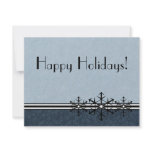 Blue Pinstripe Holiday Snowflake Invitation