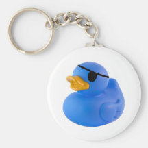 Blue pirate rubber duck keychain