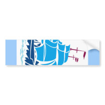 blue pirate ship bumper sticker