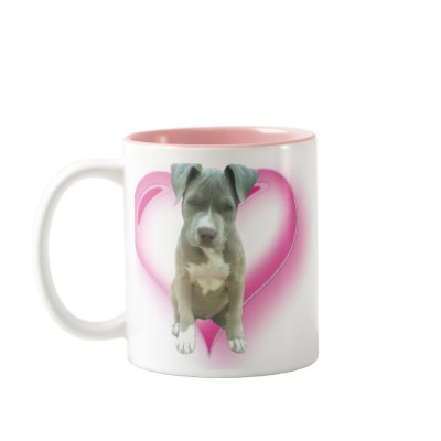 Blue pitbull puppy mug by ritmoboxer