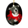 Blue pitbull puppy ornament