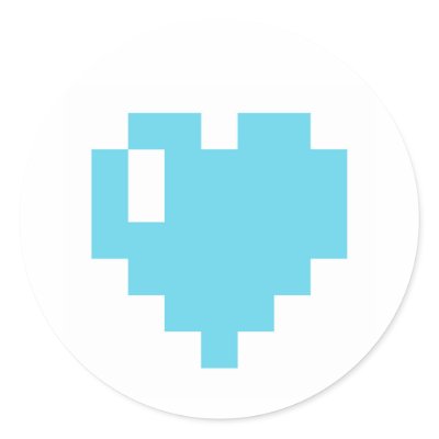 Blue Pixel Heart stickers by cavity