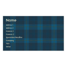 Blue Plaid - Business Business Card Templates