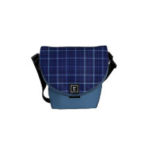Blue Plaid Courier Bags