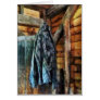 Blue Plaid Jacket in Cabin Greeting Cards
