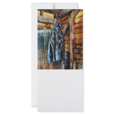 Blue Plaid Jacket in Cabin Custom Rack Card by SusanSavad