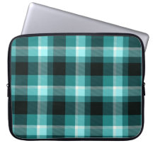 Blue Plaid Pattern Computer Sleeves
