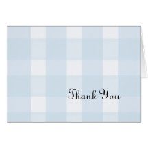 Blue Plaid Thank You Greeting Cards