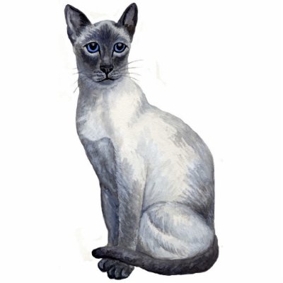 Blue point siamese cat sculpture acrylic cut outs by Mindgoop