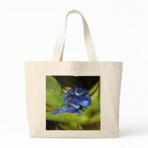 Blue Poison Dart Frogs In Leaf 1 Canvas Bags
