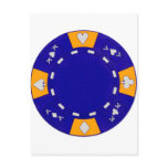 Blue Poker Chip Post Card