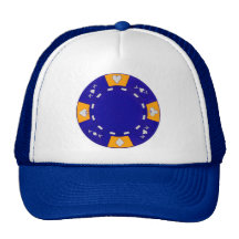 Blue Poker Chip Trucker Hats