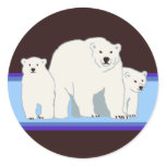 Blue Polar Bears Envelope Seals Stickers