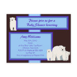Blue Polar Bears Postcard Shower Invitation