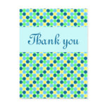 Blue Polka dot Thank you Postcard