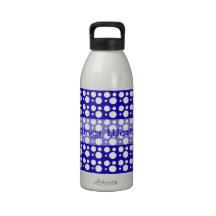 blue polka dots living water bottle