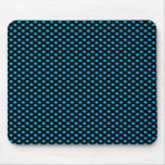 Blue Polka Dots on Black Mouse Pad