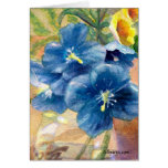 Blue Poppies in  Provence Window Greeting Card