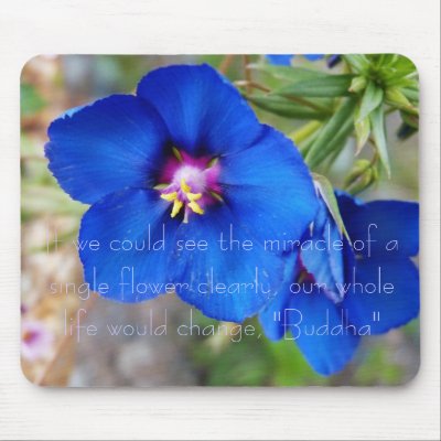 blue poppy buddha quote mousepad by Spiritoftheraven