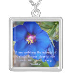 Blue Poppy inspiring quote necklace