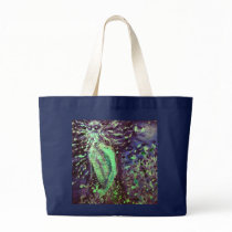 Blue Poseidon Greek God Surreal Painting Tote Bag