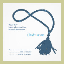 Blue Prayer rope RSVP invitations