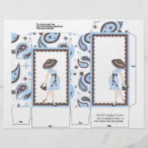 Blue Pregnant Pinch Box Party Favours.  Baby Showe Personalised Flyer