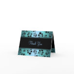 Blue Pretty Flower Thank You Card
