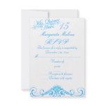 Blue Princess Tiara Quinceanera RSVP Invite