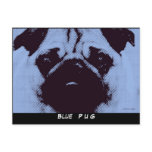 Blue Pug Dog Postcard ~ Pooch Pop Art